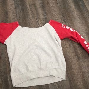 crew neck off the shoulder